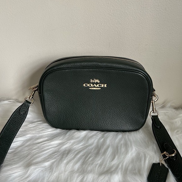 Coach Handbags - Coach Jamie Camera Bag Forest Green Pebbled‎ Leather Crossbody Excellent